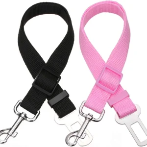 2-Pack Adjustable Pet Car Seat Belts – Dog & Cat Travel Safety Accessories