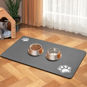 Absorbent Pet Feeding Mat – Non-Slip Dog Mat for Food & Water Bowls