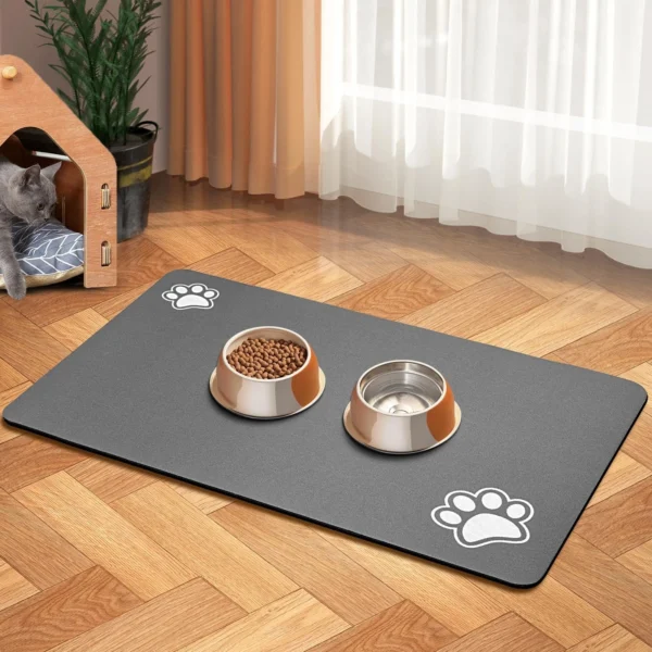 Absorbent Pet Feeding Mat – Non-Slip Dog Mat for Food & Water Bowls