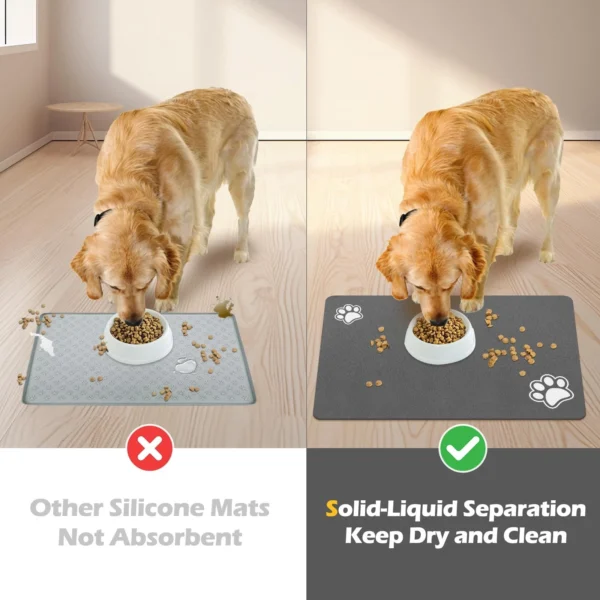 Absorbent Pet Feeding Mat – Non-Slip Dog Mat for Food & Water Bowls - Image 2