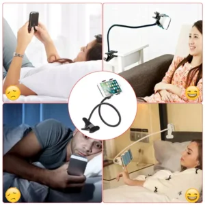 Universal Flexible Gooseneck Phone Holder – Bed, Desk & Table Clip Mount