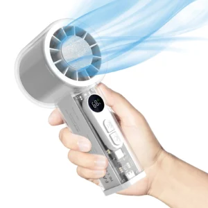 Dual Airflow Handheld Turbo Fan with Ice Cooler, 16000RPM Brushless Motor