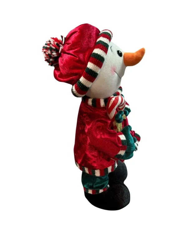 Stuffed Dressed Christmas Snowman Decoration - Image 2