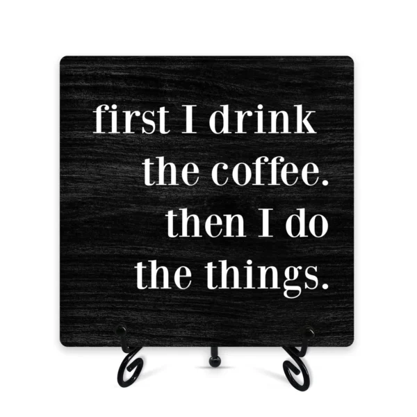 Coffee Bar Decor & Accessories – Rustic Wooden Plaque Sign for Home, Kitchen, or Office Coffee Station